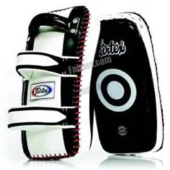 Fairtex Standard Curved Kick Pads - Black/White