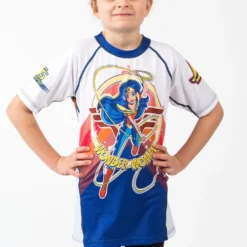 Youth Fusion Wonder Woman Kids Rash Guard - Short Sleeve