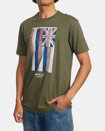 RVCA Hawaii Defer Flag Tee Men's Apparel
