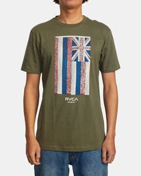 RVCA Hawaii Defer Flag Tee Men's Apparel