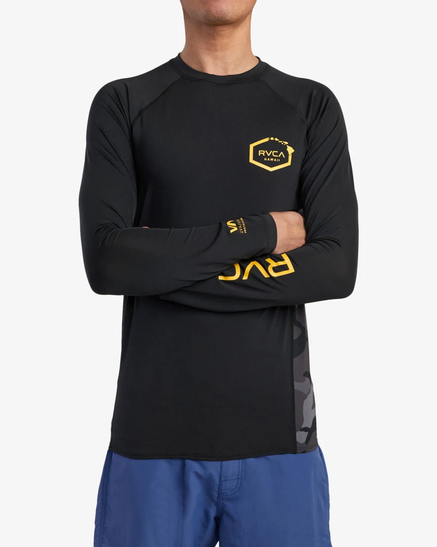 RVCA Island Hex Long Sleeve Rashguard Men's Apparel