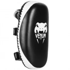 Venum Light Kick Pad - Skintex Leather - Black/Ice (Pair) Kick Pads - Black, White