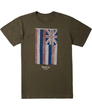 RVCA Hawaii Defer Flag Tee Men's Apparel